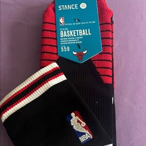 Stance Fusion Black and Red Athletic Socks